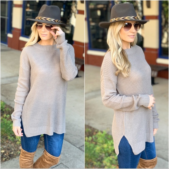 Infinity Raine Sweaters - ✨LAST ONE✨Mocha waffle Knit sweater